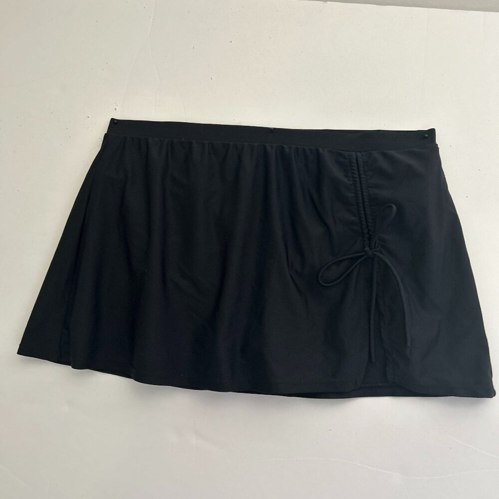 LADIES "REKITA" BLACK SWIM SKIRT W/TIE ON FRONT